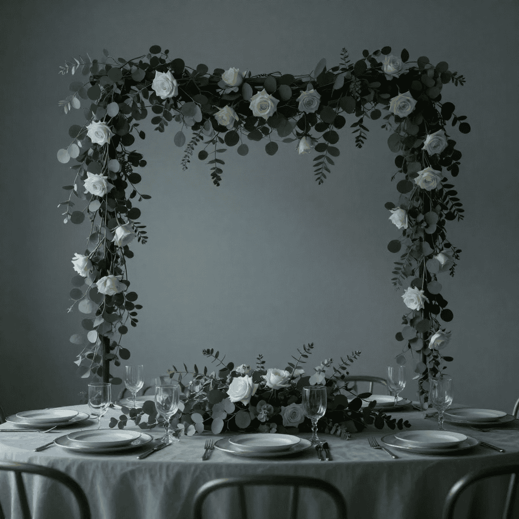 Elegant event decoration features