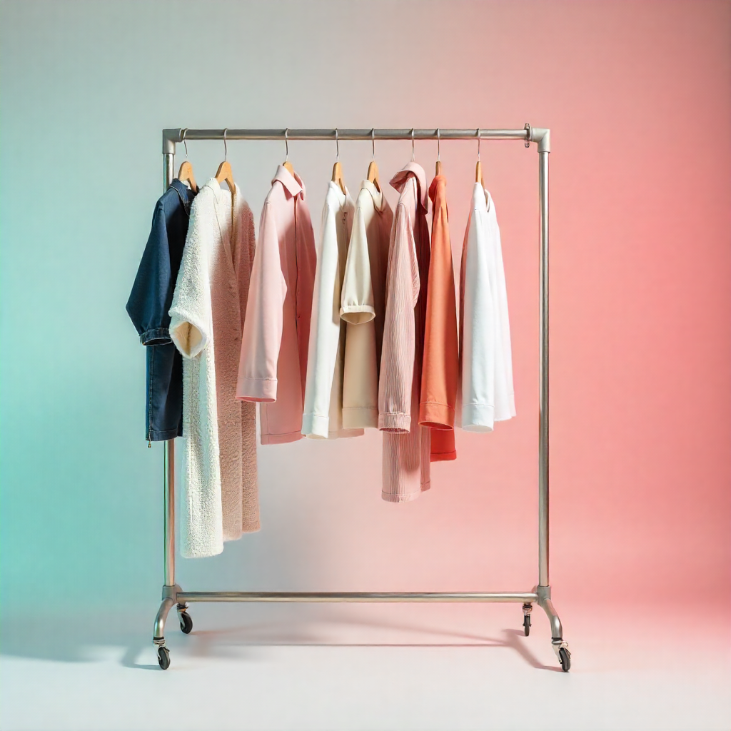 Minimalist photo zone with fabric draping and soft shadows